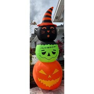 10' GIANT  Totem BLACK CAT, MONSTER, JACK O LANTERN Halloween Inflatable